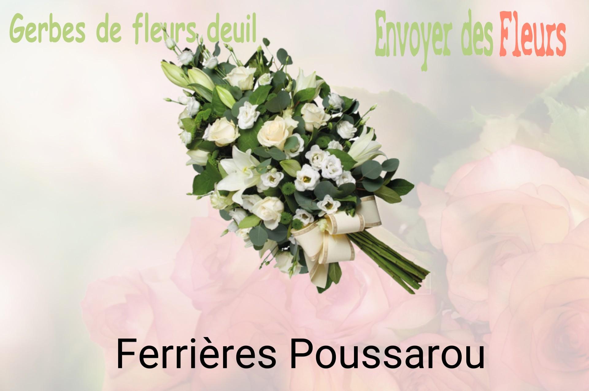 Gerbe de fleurs de deuil livrée à Ferrières-Poussarou